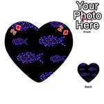 Purple fishes pattern Playing Cards 54 (Heart)  Front - Diamond2