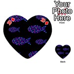 Purple fishes pattern Playing Cards 54 (Heart)  Front - Diamond10
