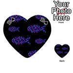 Purple fishes pattern Playing Cards 54 (Heart)  Front - Spade10