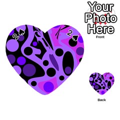 Purple Abstract Decor Playing Cards 54 (heart) 