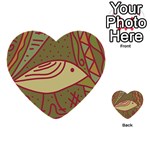 Brown bird Multi-purpose Cards (Heart)  Back 1
