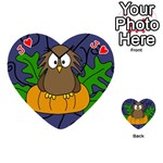 Halloween owl and pumpkin Playing Cards 54 (Heart)  Front - HeartJ