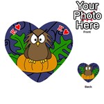 Halloween owl and pumpkin Playing Cards 54 (Heart)  Front - HeartK