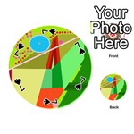 Colorful abstraction Playing Cards 54 (Round)  Front - Spade7