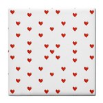 Cute Hearts Motif Pattern Tile Coasters Front