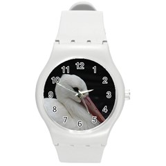 Wild Stork Bird Round Plastic Sport Watch (m)