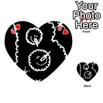 Funny Black And White Doodle Snowballs Playing Cards 54 (Heart)  Front - Heart6