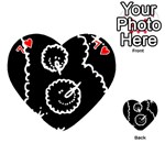 Funny Black And White Doodle Snowballs Playing Cards 54 (Heart)  Front - Heart7