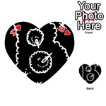 Funny Black And White Doodle Snowballs Playing Cards 54 (Heart)  Front - Heart10