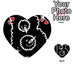 Funny Black And White Doodle Snowballs Playing Cards 54 (Heart)  Front - HeartJ