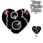 Funny Black And White Doodle Snowballs Playing Cards 54 (Heart)  Front - HeartK