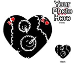 Funny Black And White Doodle Snowballs Playing Cards 54 (Heart)  Front - HeartA