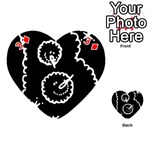 Funny Black And White Doodle Snowballs Playing Cards 54 (Heart)  Front - Diamond3