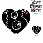 Funny Black And White Doodle Snowballs Playing Cards 54 (Heart)  Front - Diamond7