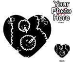 Funny Black And White Doodle Snowballs Playing Cards 54 (Heart)  Front - Spade6