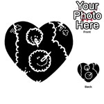 Funny Black And White Doodle Snowballs Playing Cards 54 (Heart)  Front - Club7