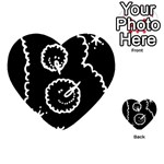 Funny Black And White Doodle Snowballs Playing Cards 54 (Heart)  Back