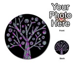 Purple magical tree Multi-purpose Cards (Round)  Back 34