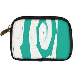 Aqua Blue And White Swirl Design Digital Camera Cases