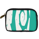 Aqua Blue and White Swirl Design Digital Camera Cases Front