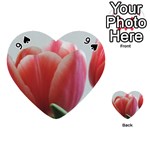 Red - White Tulip flower Playing Cards 54 (Heart)  Front - Spade9