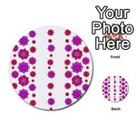 Vertical Stripes Floral Pattern Collage Multi-purpose Cards (Round)  Front 36