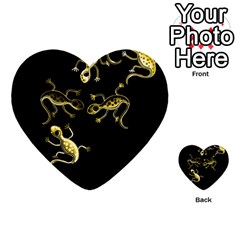 Yellow Lizards Multi-purpose Cards (heart) 