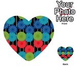 Vibrant Retro Pattern Multi-purpose Cards (Heart)  Back 34