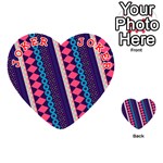 Purple And Pink Retro Geometric Pattern Playing Cards 54 (Heart)  Front - Joker2