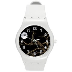 Nature Dark Scene Round Plastic Sport Watch (m)