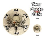 Awesome Skull With Flowers And Grunge Playing Cards 54 (Round)  Front - Club10