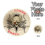 Awesome Skull With Flowers And Grunge Playing Cards 54 (Round)  Front - Joker2