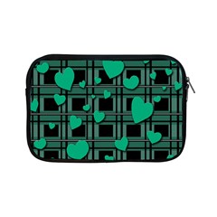 Green Love Apple Ipad Mini Zipper Cases by Valentinaart