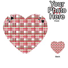 Red Plaid Pattern Playing Cards 54 (heart) 