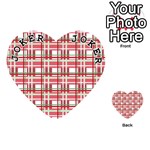 Red plaid pattern Playing Cards 54 (Heart)  Front - Joker1