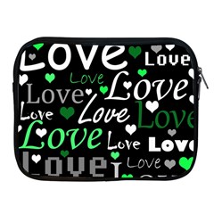 Green Valentine s Day Pattern Apple Ipad 2/3/4 Zipper Cases by Valentinaart