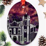 Fantasy Tropical Cityscape Aerial View Ornament (Oval)  Front