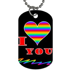I Love You Dog Tag (one Side) by Valentinaart