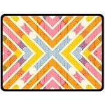 Line Pattern Cross Print Repeat Fleece Blanket (Large)  80 x60  Blanket Front