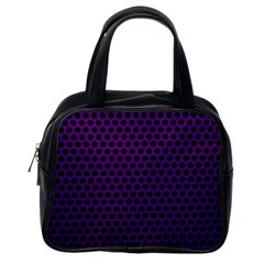 Dark Purple Metal Mesh With Round Holes Texture Classic Handbags (one Side) by Amaryn4rt
