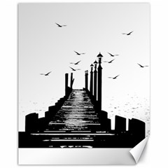 The Pier The Seagulls Sea Graphics Canvas 11  X 14  