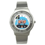 Semaphore Car Road City Traffic Stainless Steel Watch Front