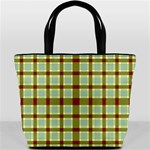Geometric Tartan Pattern Square Bucket Bags Front