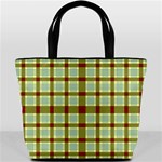 Geometric Tartan Pattern Square Bucket Bags Back