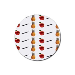 Ppap Pen Pineapple Apple Pen Rubber Round Coaster (4 Pack) 