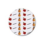 Ppap Pen Pineapple Apple Pen Rubber Round Coaster (4 pack)  Front