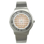 Pattern Retro Background Texture Stainless Steel Watch Front