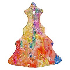 Watercolour Watercolor Paint Ink  Ornament (christmas Tree)  by Nexatart