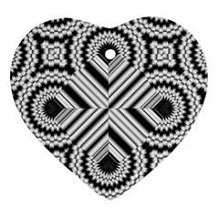 Pattern Tile Seamless Design Heart Ornament (two Sides) by Amaryn4rt