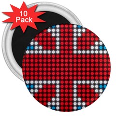 The Flag Of The Kingdom Of Great Britain 3  Magnets (10 Pack) 